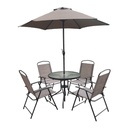 Royal Homes Outdoor Dining Sets with Sunshade Black Four Seats