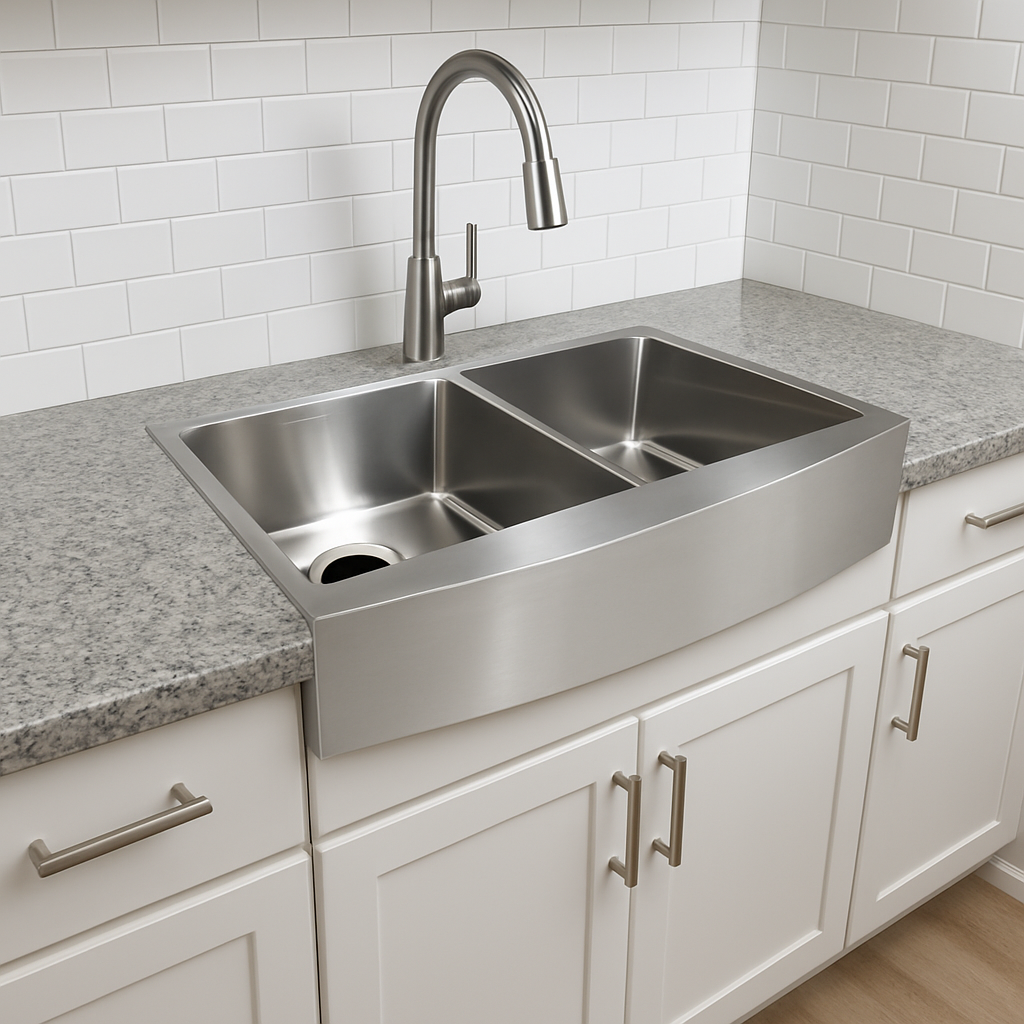 Royal Homes Double Bowl Apron Kitchen Sink 32.9 x 22 x 8.9 In.