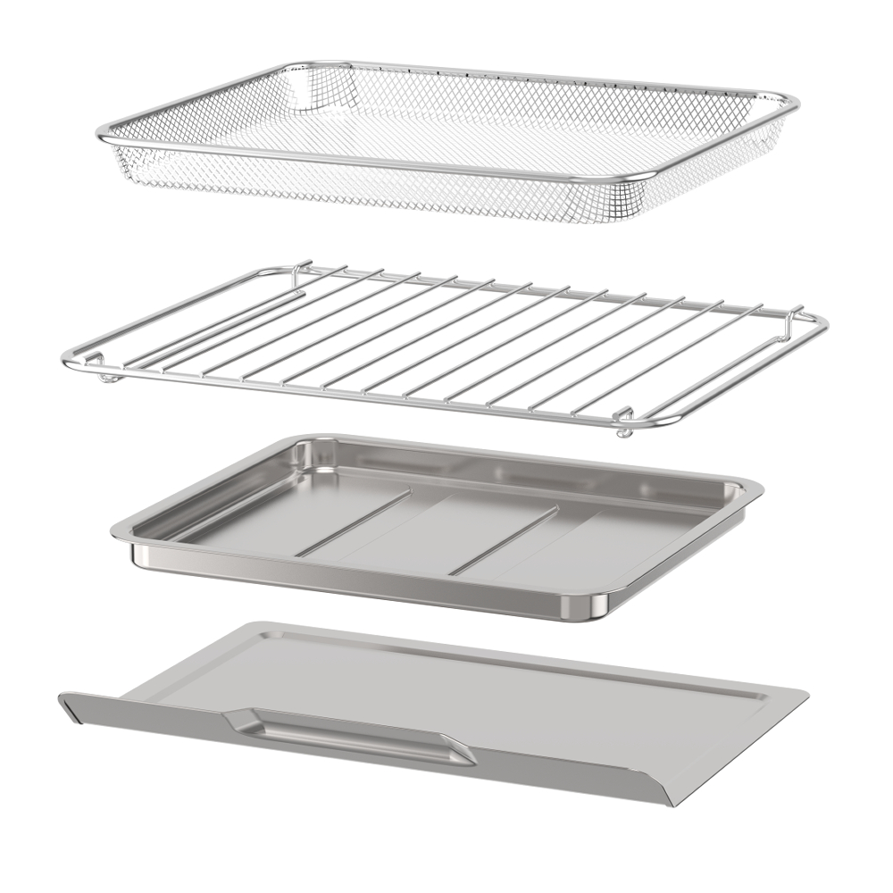 Black &amp; Decker 4-Slice Air Fryer Toaster Oven, Stainless Steel - Dark Grey