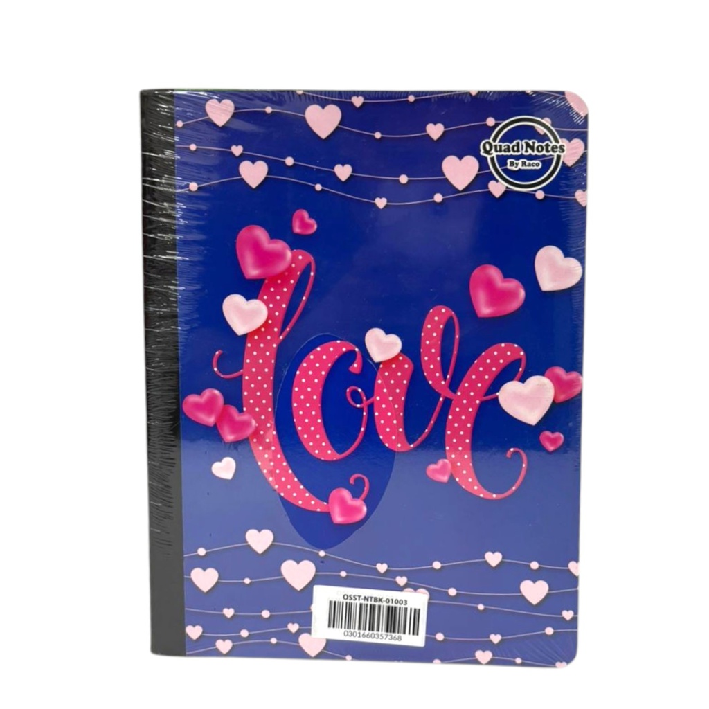 Quad Notes Notebook Girls Design, 100 Sheets - 6Pk