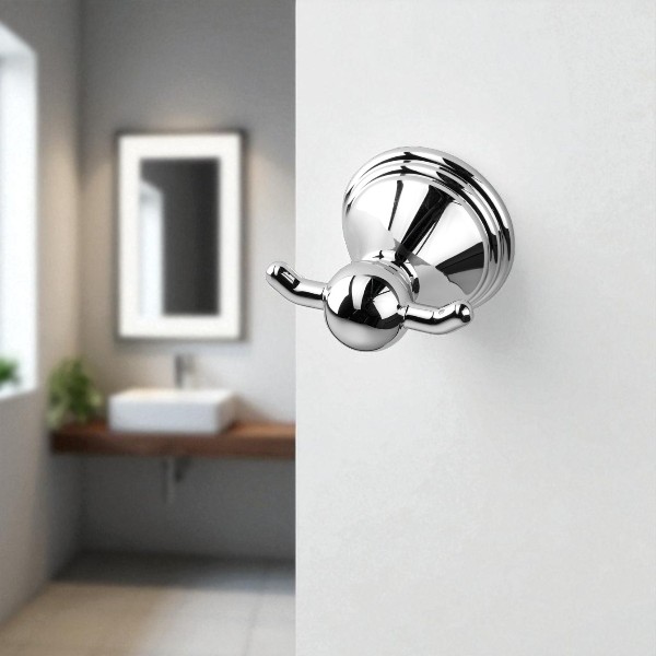 Elle Home Westminster Double Robe Hook, Chrome