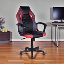Mobel Executive Gaming Chair, Padded Arms, Black/Red/Grey (Weight Limit 220lb)