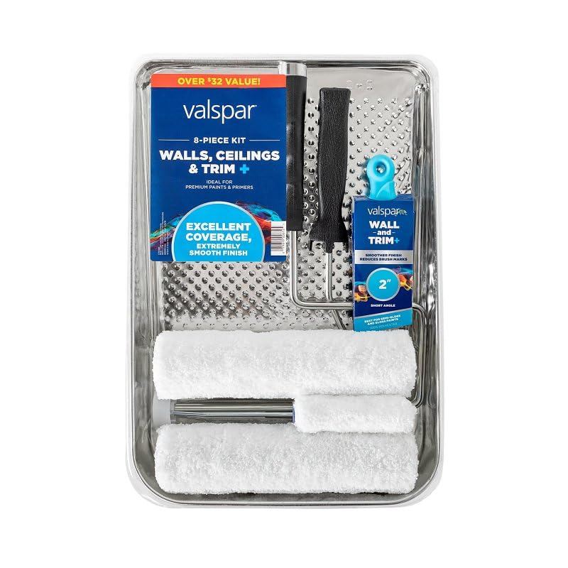 Valspar Walls, Ceilings and Trim+ Microfiber Paint Roller Kit (8-Piece)