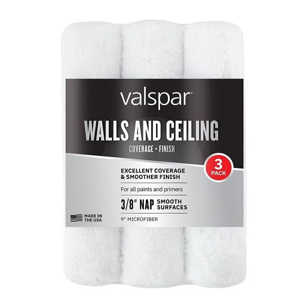 Valspar Microfiber Walls &amp; Ceilings Roller Covers 9 In. (3-Pack)
