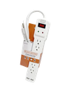 Black &amp; Decker 6-Outlet Power Strip 3 Ft. with 2 USB-A, White