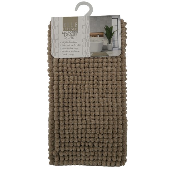 Elle Home Microfiber Bath Mat, Beige