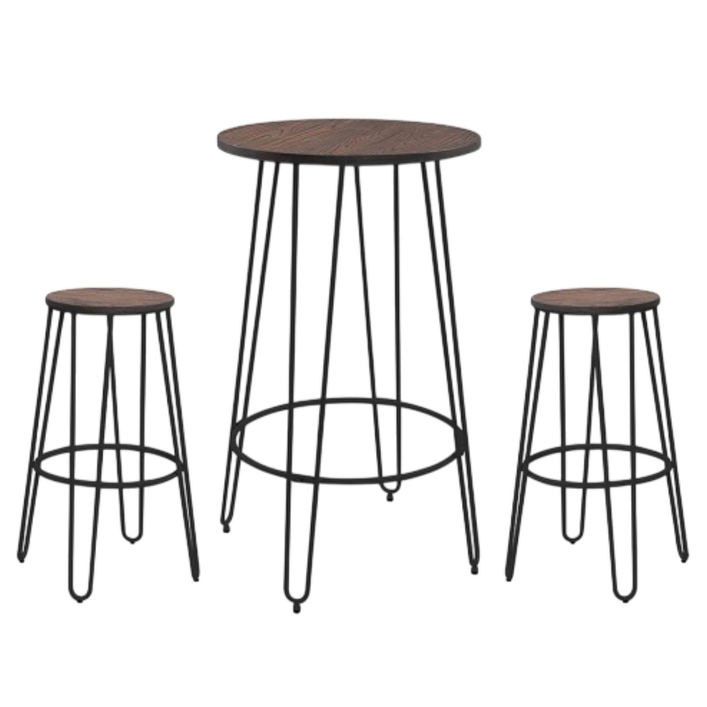 Mobel Bar Table Set (1 table + 2 Bar stools)