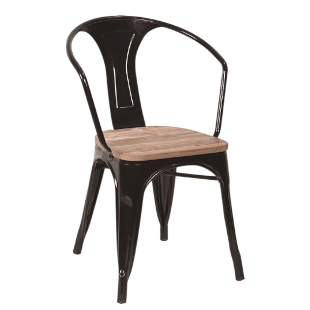 Mobel Dining Chair with Arms, Black