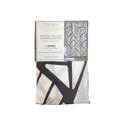 [711-1446884] Spa Collection Printed Shower Curtain with Hooks