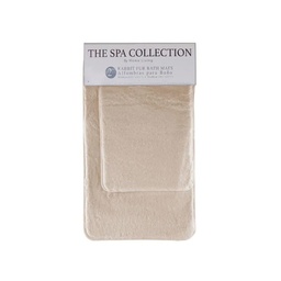 [736-1405350] Spa Collection 2pc Set Faux Rabbit Fur Mats, Cream