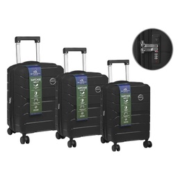 [078-1427543] Royal County of Berkshire 3pc Luggage Set, Black