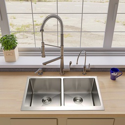 [RHTKS11159 / RH953002 RHUDBKS11159] Royal Homes Undermount Double Bowl Kitchen Sink 32 x 19 x 10 In.