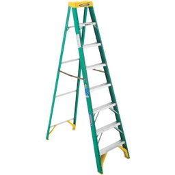 [5908] Werner 8 Ft. Fiberglass Step Ladder with 225 Lb. Load Capacity Type II Ladder Rating