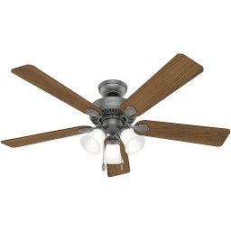 [50894] Hunter Ceiling Fan Swanson 52 In., Matte Silver. (C.F.M - 2396)