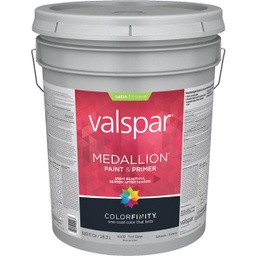 [027.0004102.008] ^Valspar Medallion 100% Acrylic Paint &amp; Primer Satin Exterior House Paint, Tint Base, 5 Gal.