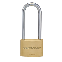 [90250-162] Kwikset Padlock Long Shackle 50mm Solid Brass