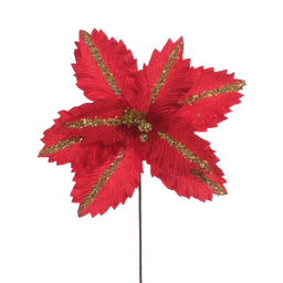 [831-AMX001-24171AB] ****Miro Christmas Poinsettia 33x30cm 8P , Red-Gold